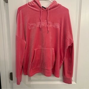 Y2K bebe Pink Velour Hoodie